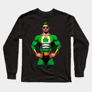 Irish Comic Book Superhero Sunglasses Long Sleeve T-Shirt